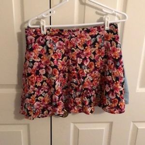 Pink floral skirt